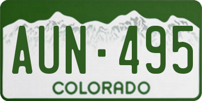 CO license plate AUN495