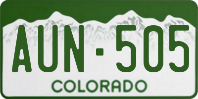 CO license plate AUN505