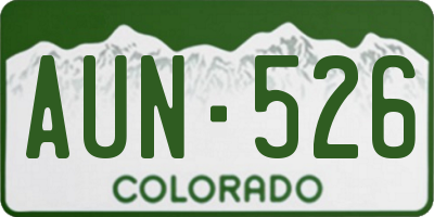 CO license plate AUN526