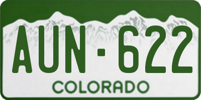 CO license plate AUN622
