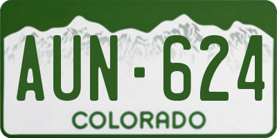 CO license plate AUN624