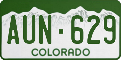 CO license plate AUN629