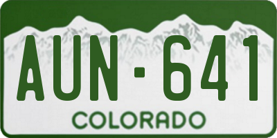 CO license plate AUN641