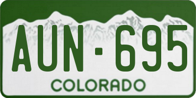 CO license plate AUN695