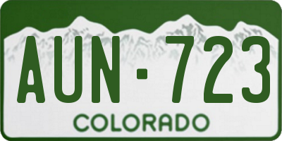 CO license plate AUN723