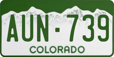 CO license plate AUN739