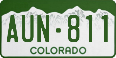 CO license plate AUN811