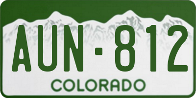 CO license plate AUN812