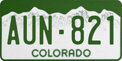 CO license plate AUN821