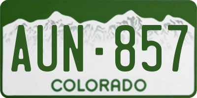 CO license plate AUN857