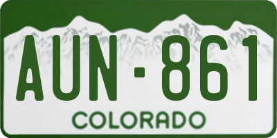 CO license plate AUN861