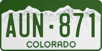 CO license plate AUN871