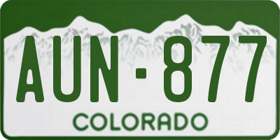 CO license plate AUN877