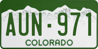 CO license plate AUN971