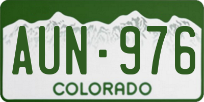 CO license plate AUN976