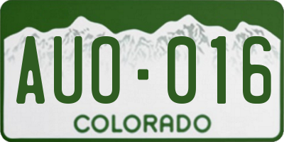 CO license plate AUO016