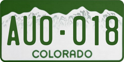 CO license plate AUO018