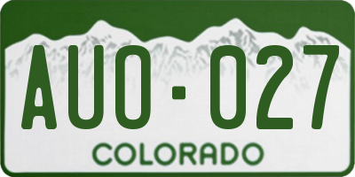 CO license plate AUO027