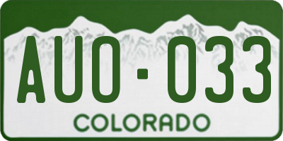CO license plate AUO033
