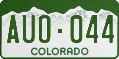 CO license plate AUO044