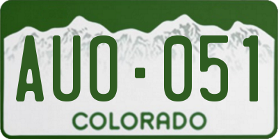 CO license plate AUO051