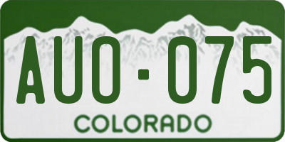 CO license plate AUO075