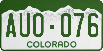CO license plate AUO076