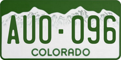 CO license plate AUO096