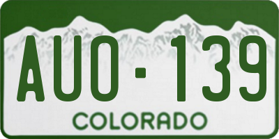 CO license plate AUO139