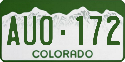 CO license plate AUO172