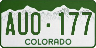 CO license plate AUO177