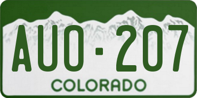 CO license plate AUO207