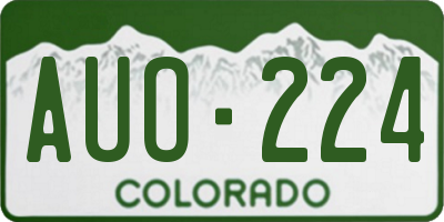 CO license plate AUO224