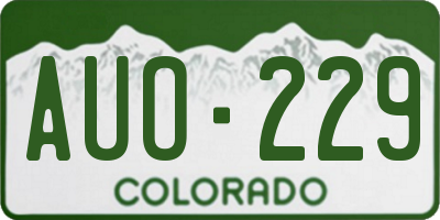 CO license plate AUO229