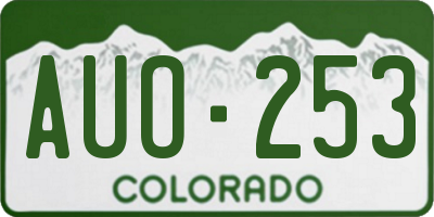 CO license plate AUO253