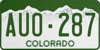 CO license plate AUO287