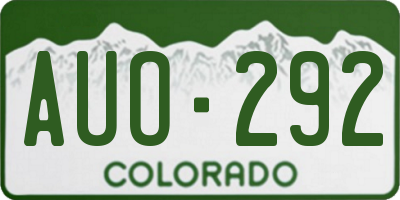 CO license plate AUO292