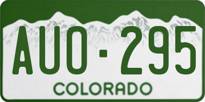 CO license plate AUO295