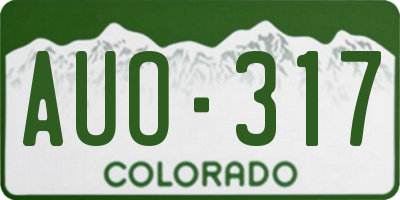CO license plate AUO317