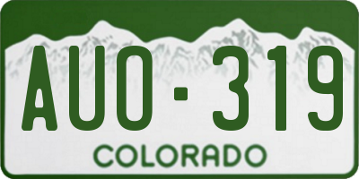 CO license plate AUO319