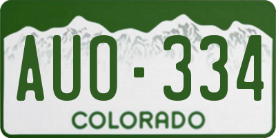 CO license plate AUO334