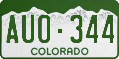 CO license plate AUO344