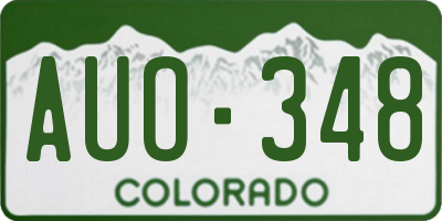 CO license plate AUO348