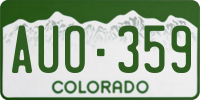 CO license plate AUO359
