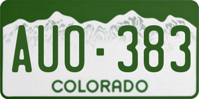 CO license plate AUO383