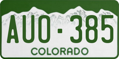 CO license plate AUO385