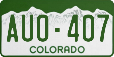 CO license plate AUO407