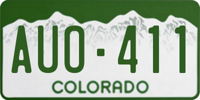 CO license plate AUO411