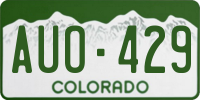 CO license plate AUO429