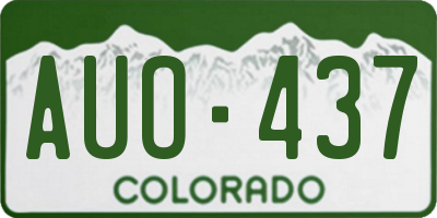 CO license plate AUO437